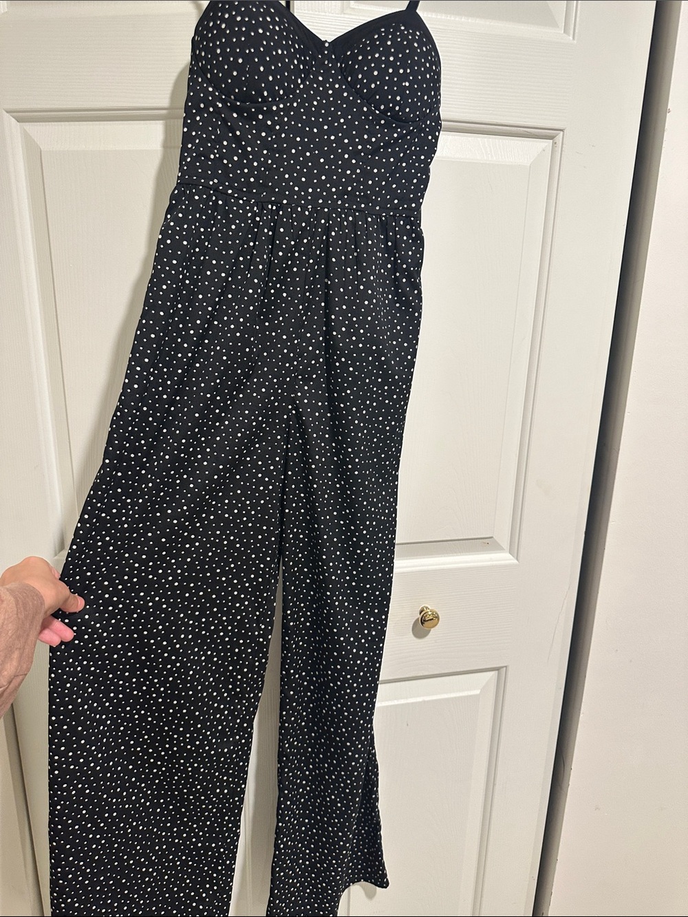 Band of Gypsies Black Polka Dot Wide-Leg Jumpsuit